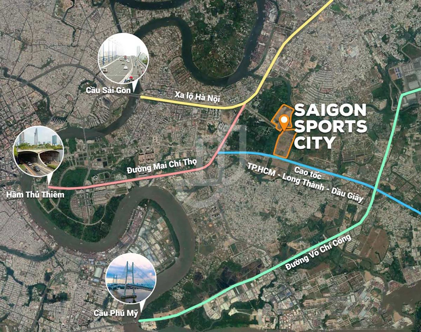 Vị trí dự án Saigon Sports City tại An Phú, Quận 2.